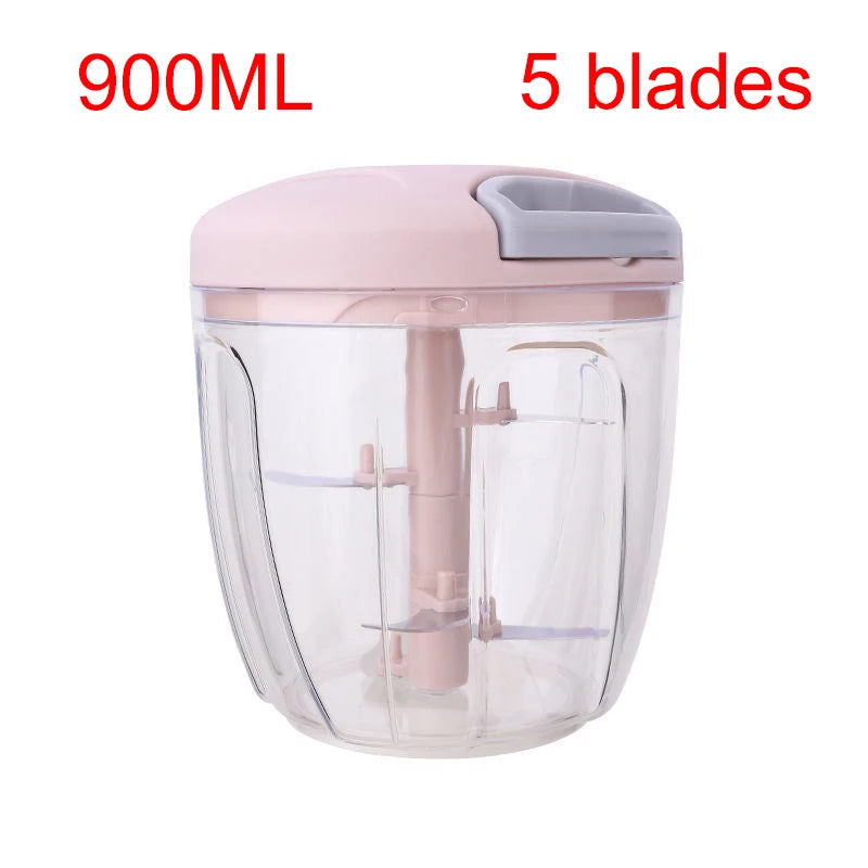 500/900ML Manuelle Fleischwolf Knoblauch Chopper Drehen Knoblauch Presse Crusher Gemüse Zwiebel Cutter Küche Kochen Zubehör